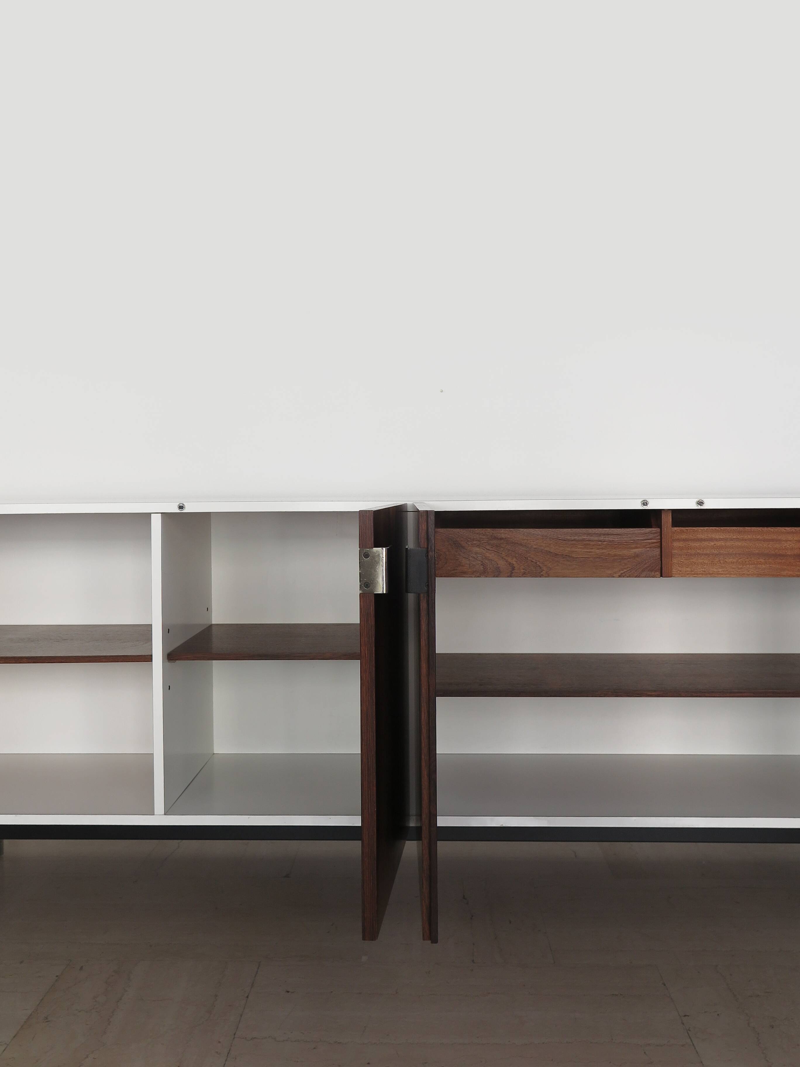 Formica rosewood midcentury sideboard, Italy 1960s