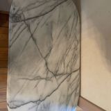 Marble table with cast iron legs in the Café de Paris style