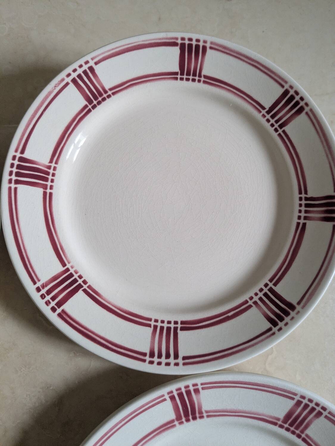 Six Badonviller dinner plates