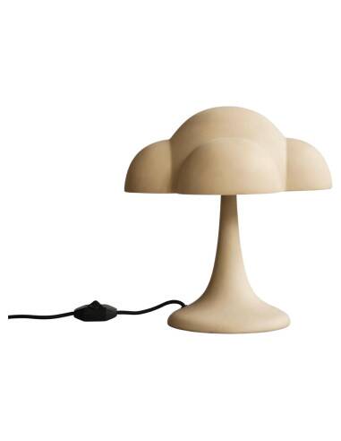 Sand-colored table lamp, ceramic, contemporary work.