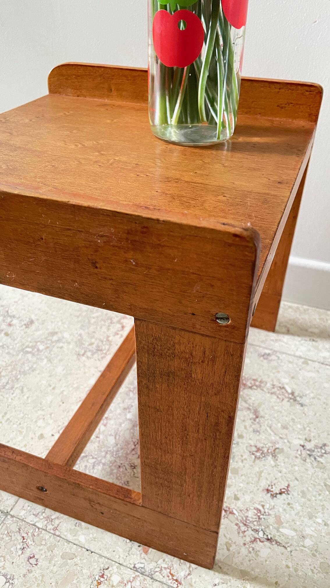 Geometric coffee table wood vintage honey