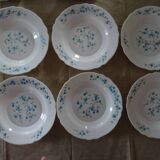 18 Blue Flower Plates VERONICA Arcopal Vintage Lot EB