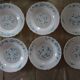 18 assiettes fleurs bleues veronica Arcopal vintage