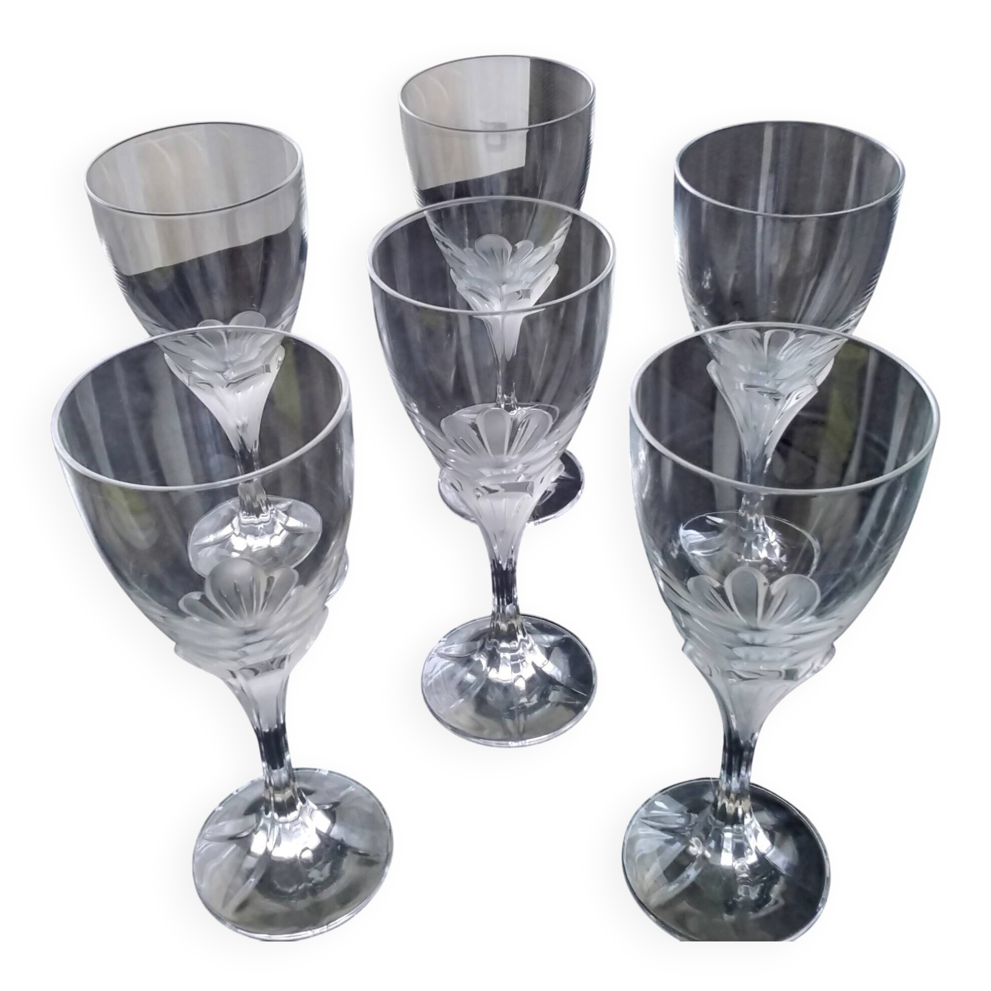 6 water glasses or large wine glasses in Cristal d'Arques Model Granville