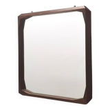 Square Wall Mirror by Dino Cavalli with Ebonized Walnut Frame, Italy