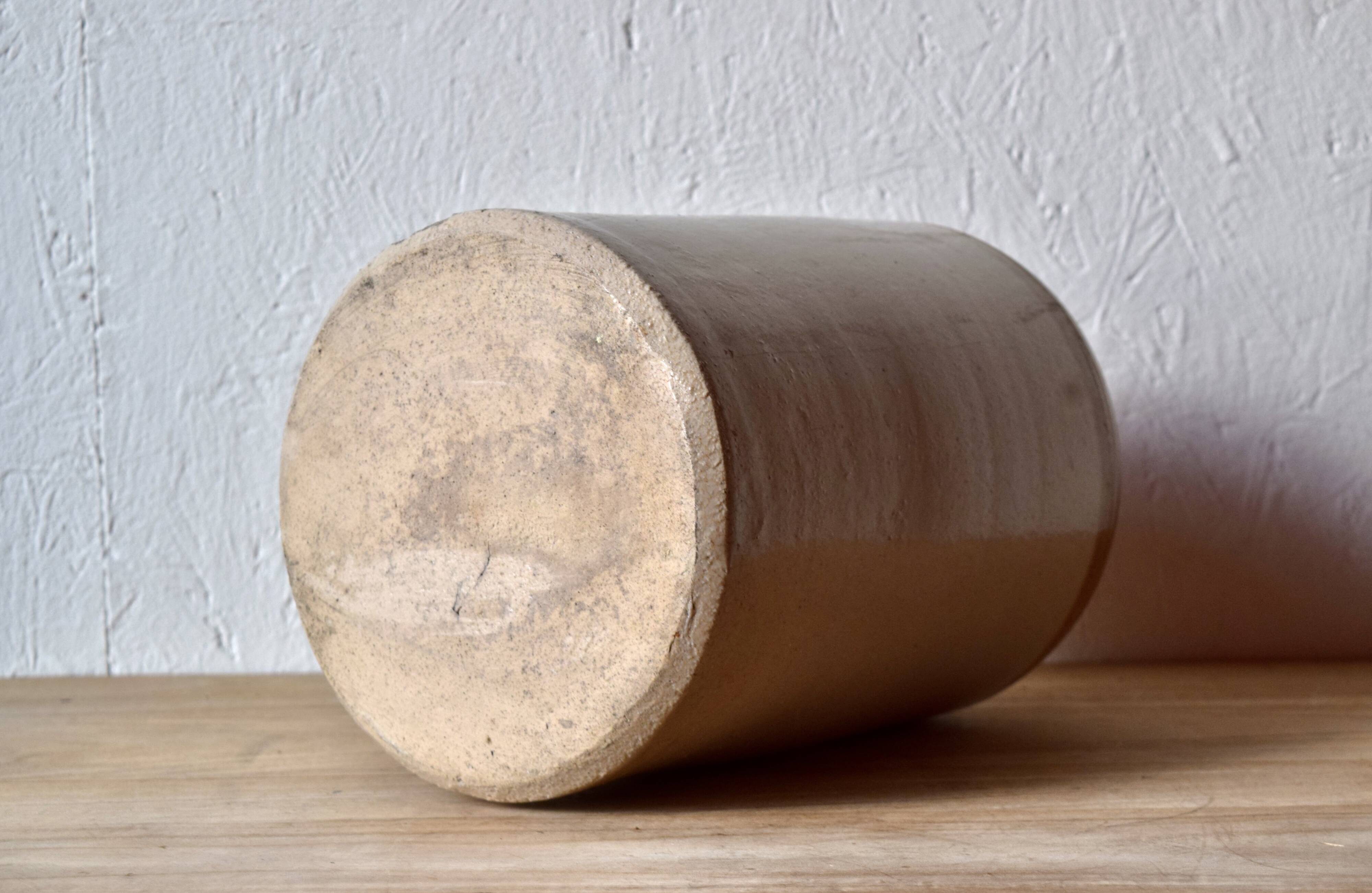 Antique British glazed stoneware rum jar SRD - Normandy - 1940s.