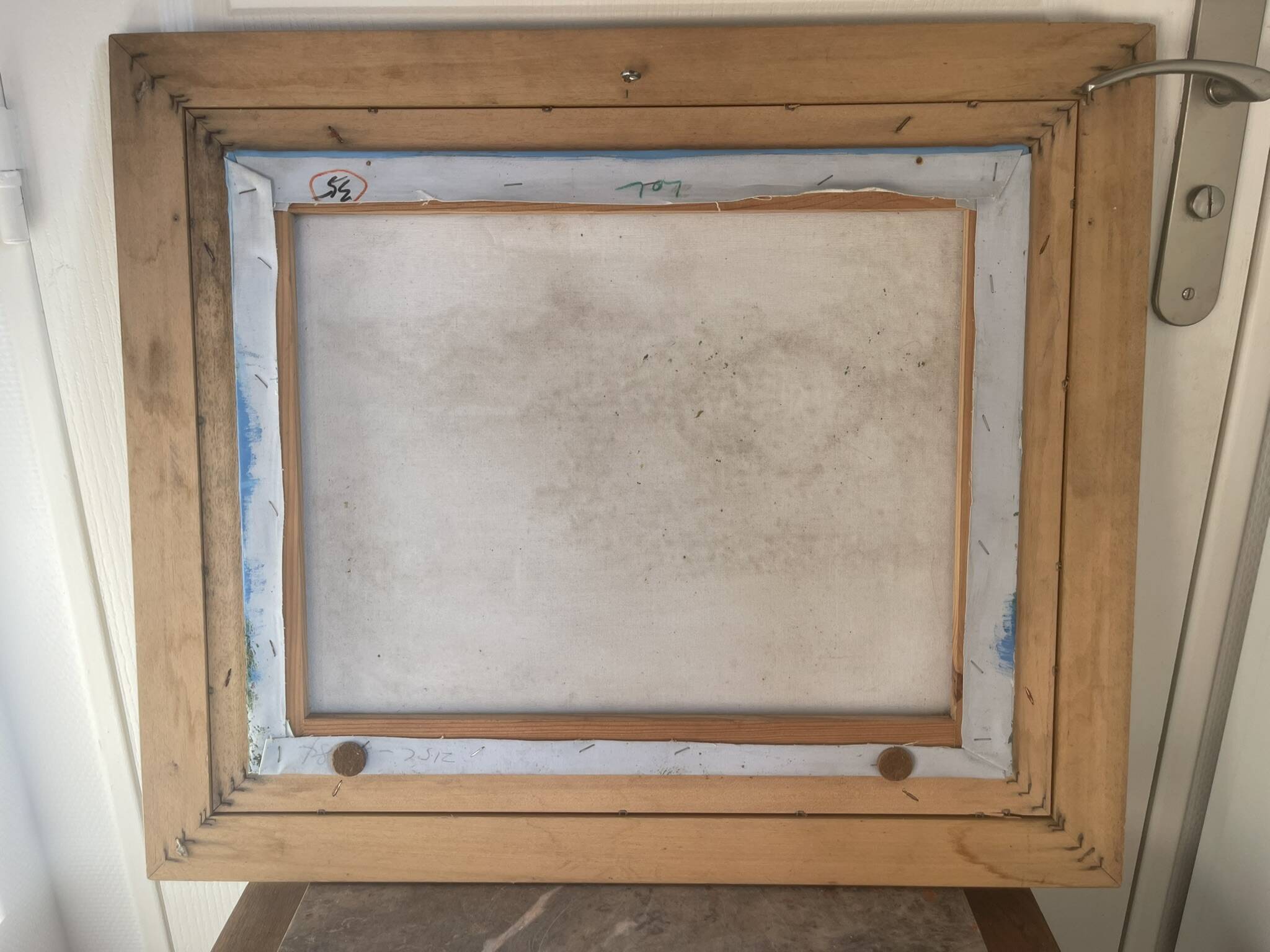 Old Oil Painting Canvas Sun Boat Sea Provence Sailor 50x40