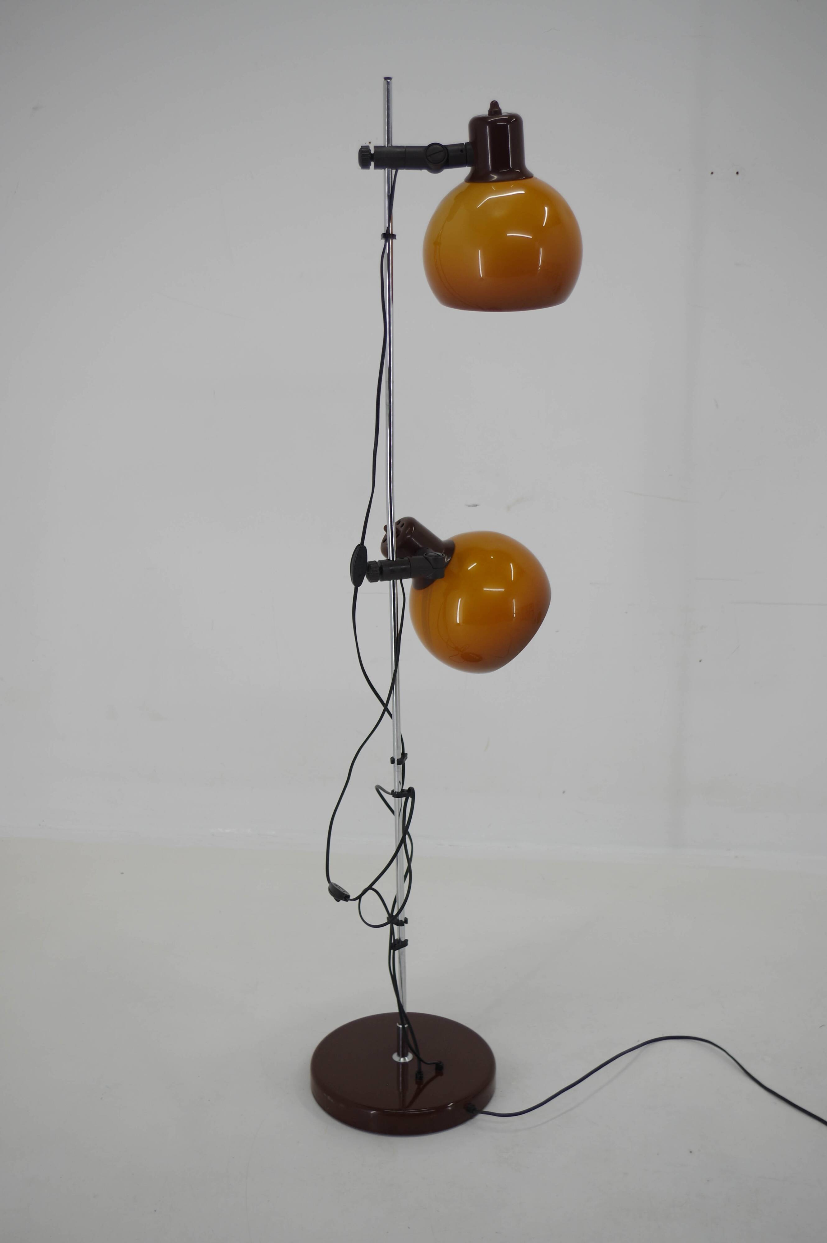 Lampadaire orange vintage, Hongrie, 1970