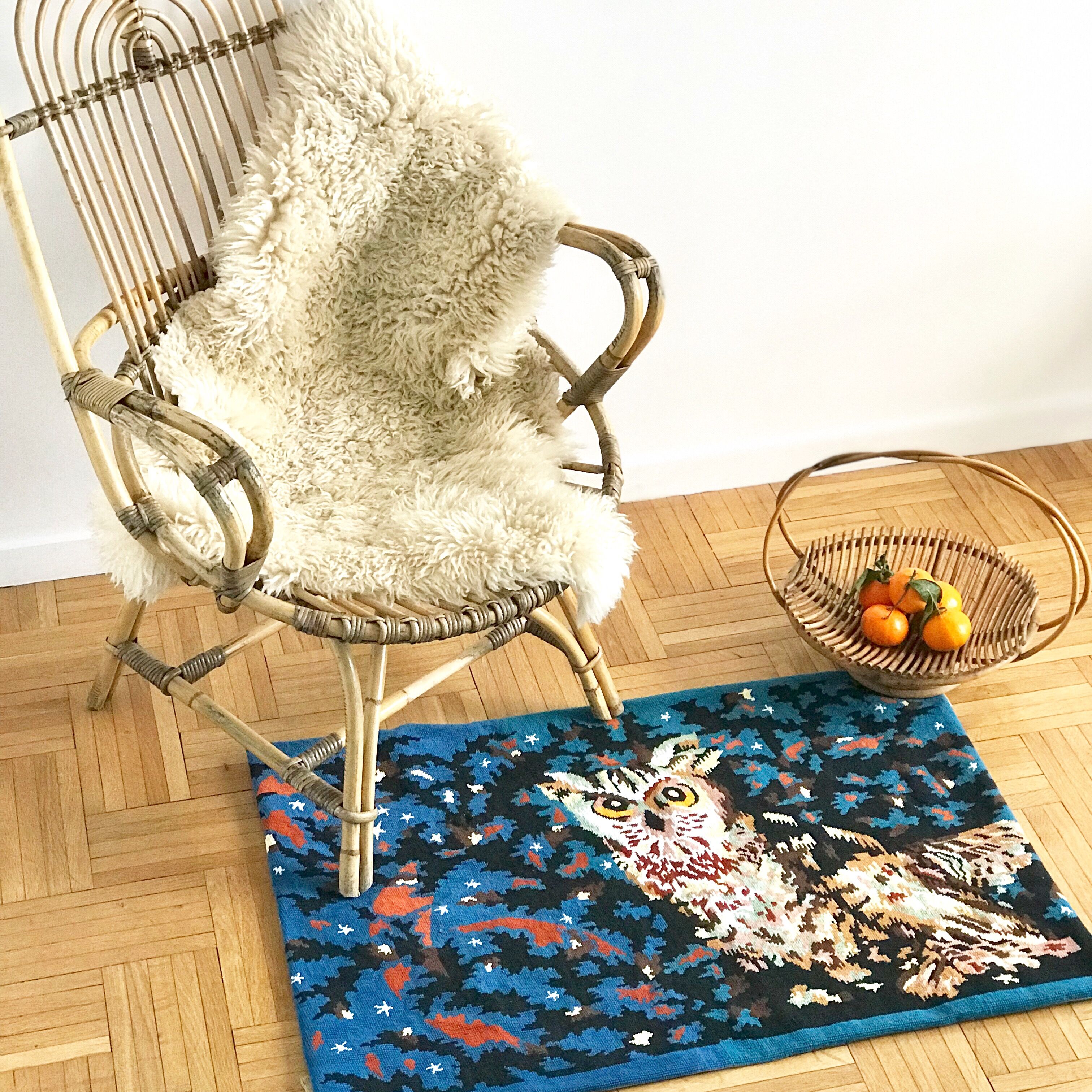 Fauteuil rotin dossier haut