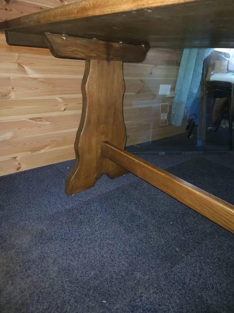 Vintage refectory table in solid oak