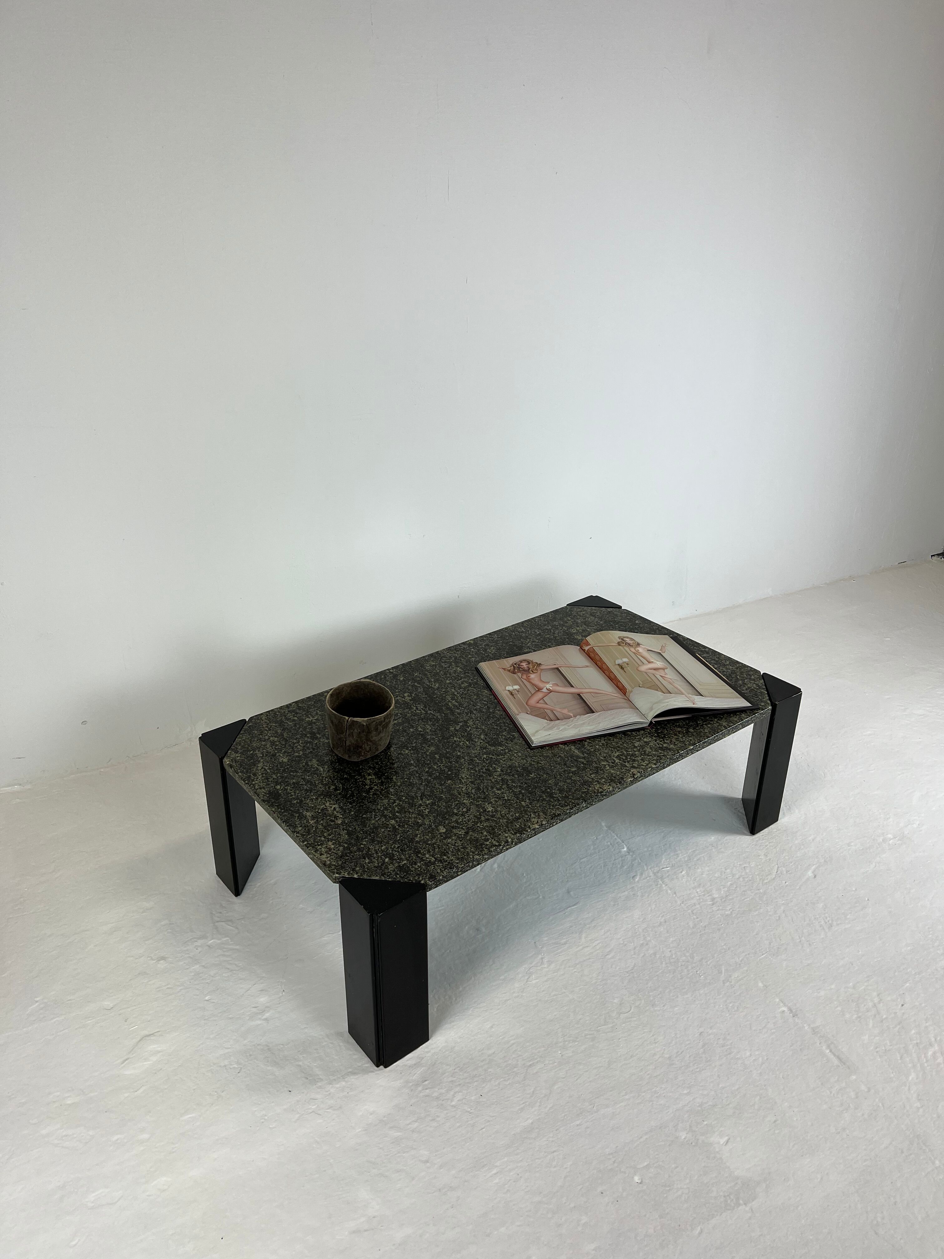 Coffee table, 80s in green marble