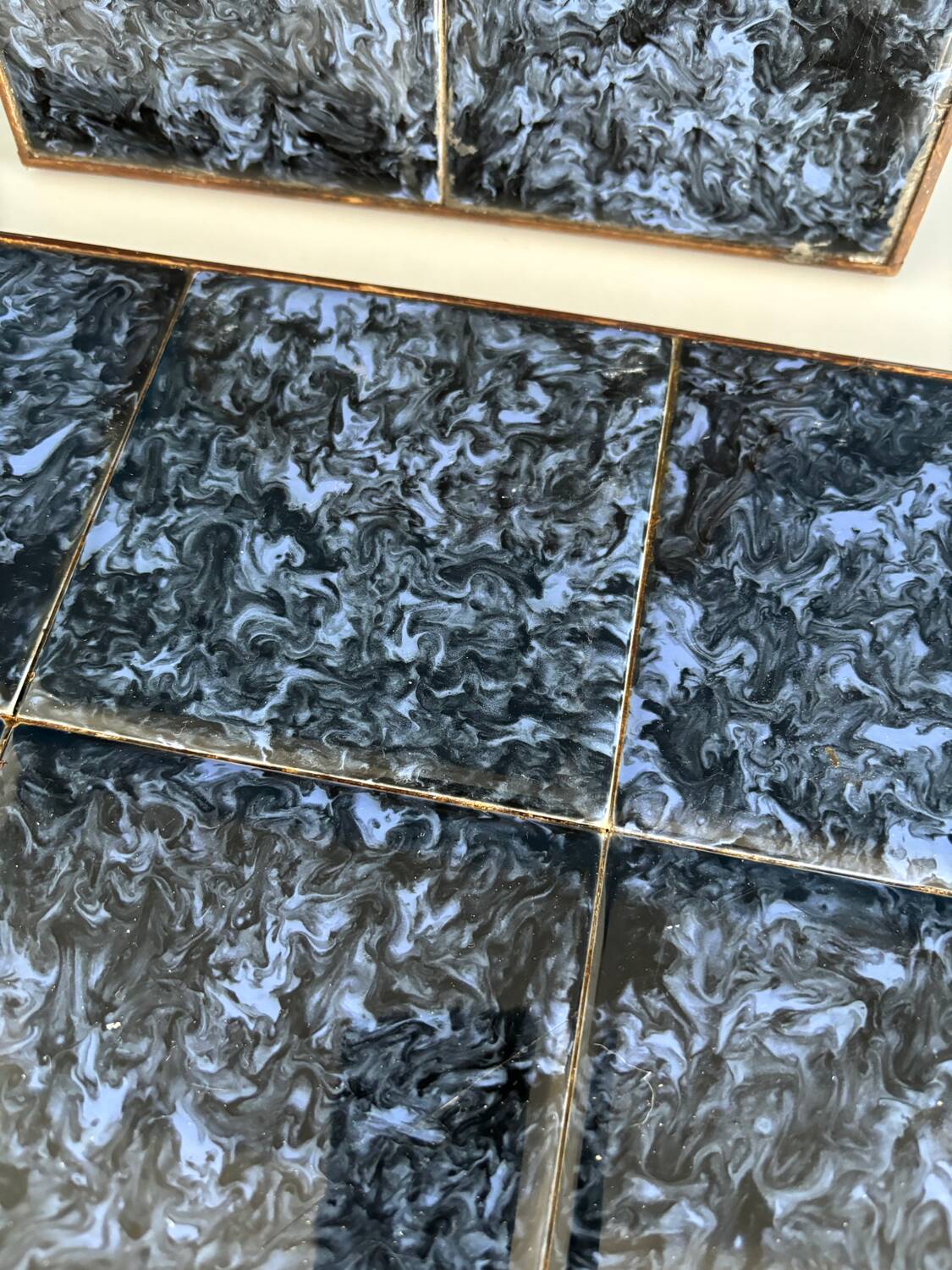 Vintage earthenware tile artisanal trivet