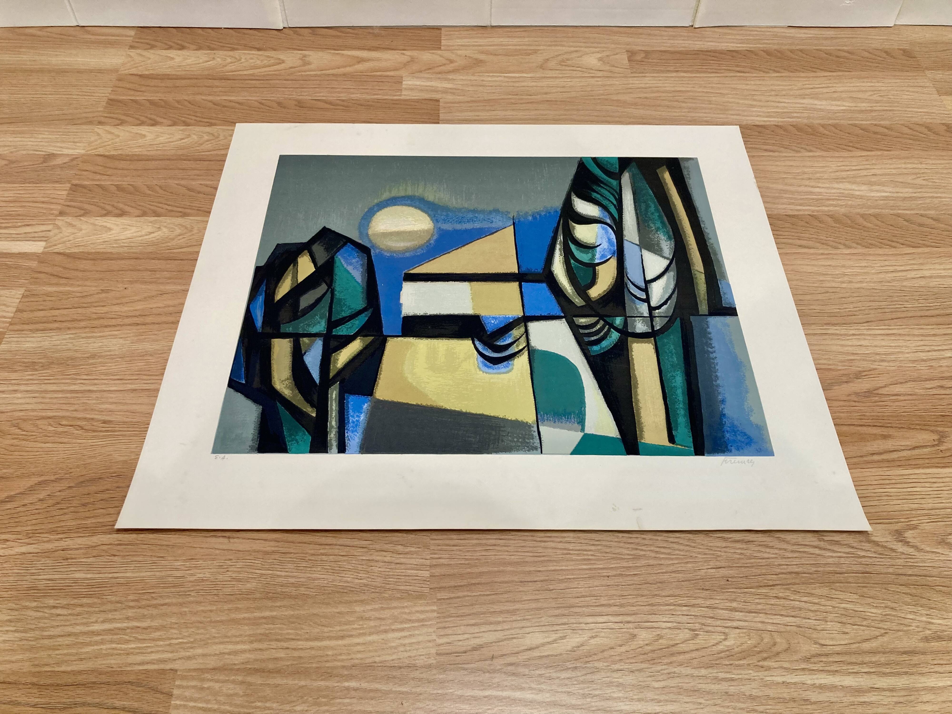 Authentique lithographie signée.