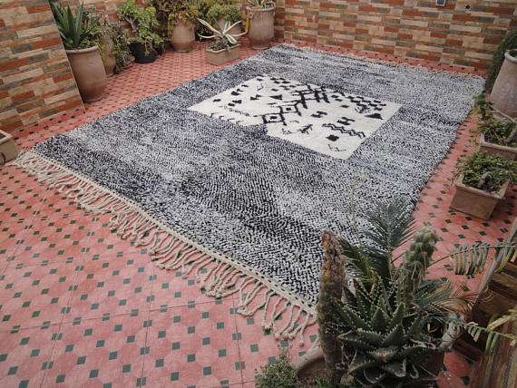 Tapis Beni M'rirt vintage en laine marocain berber 335 x 250 cm