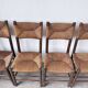 Série de 6 chaises paille et chêne beauche