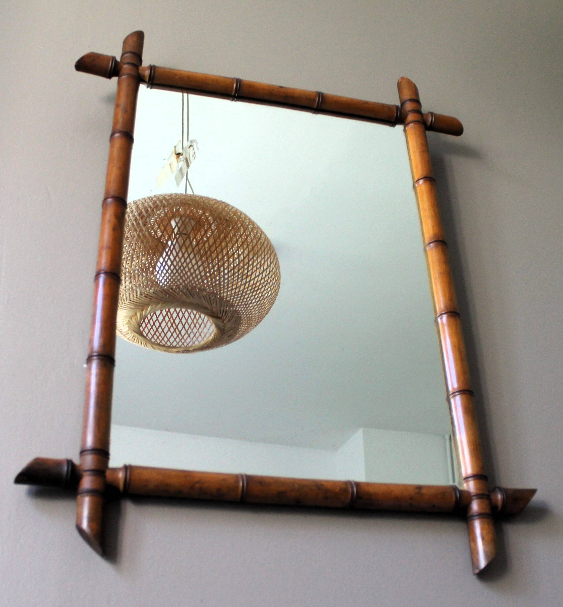 Bamboo mirror 78 x 60 from the 1920s/1930s