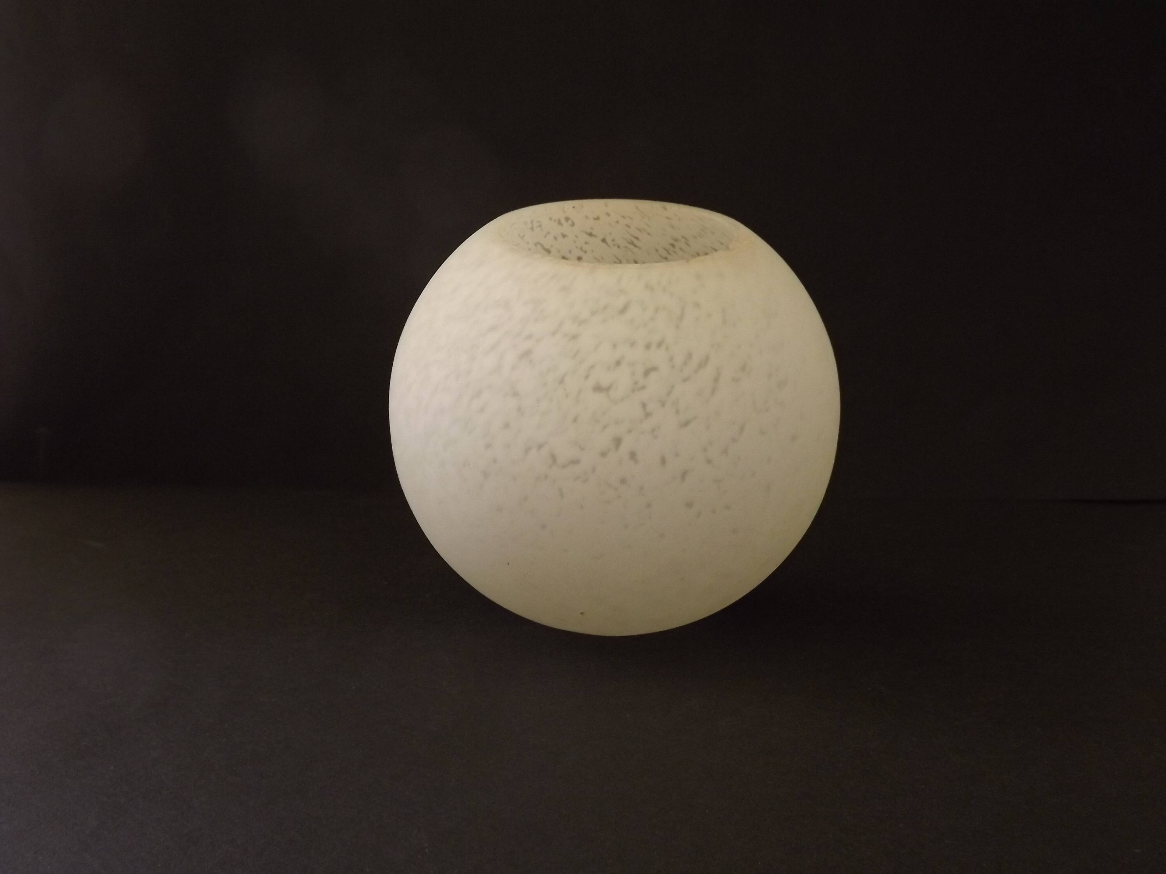 French vintage white Clichy glass ball-shaped replacement shade for lamps.