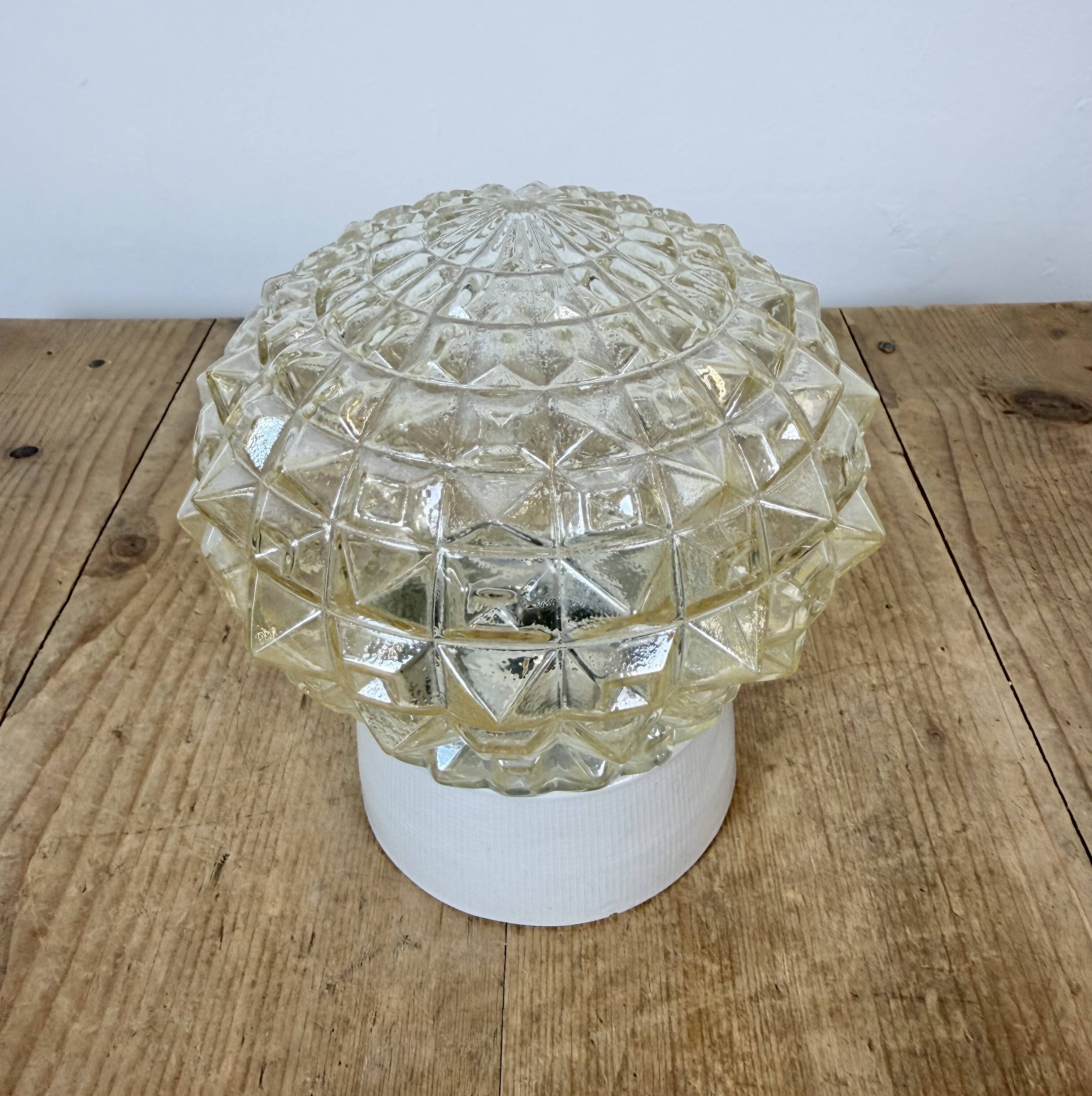 Vintage White Porcelain Ceiling Light, 1970s