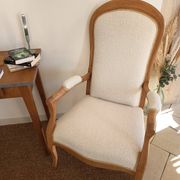 Voltaire armchair in boucle fabric