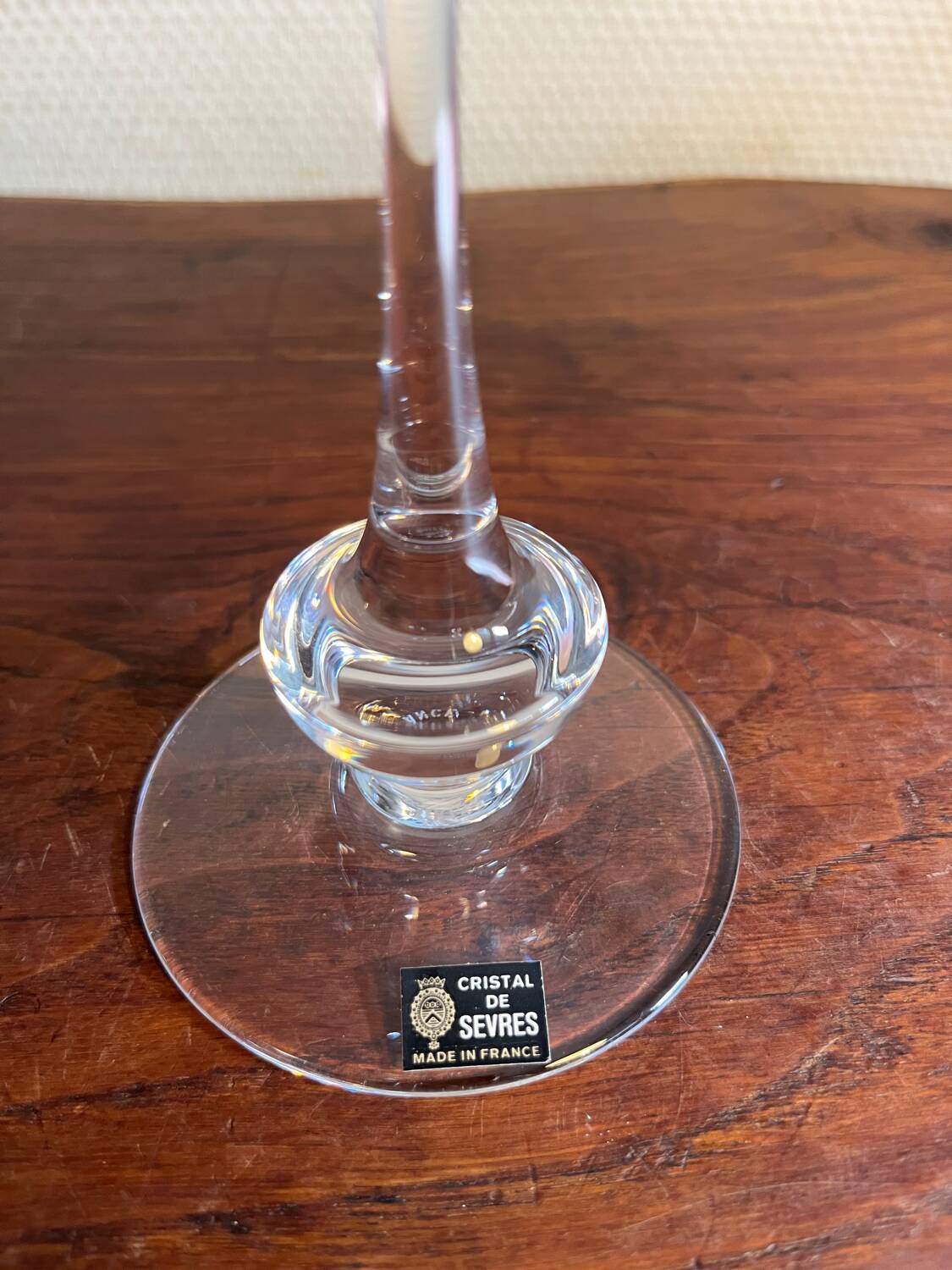 Bougeoir chandelier en cristal de Sèvres