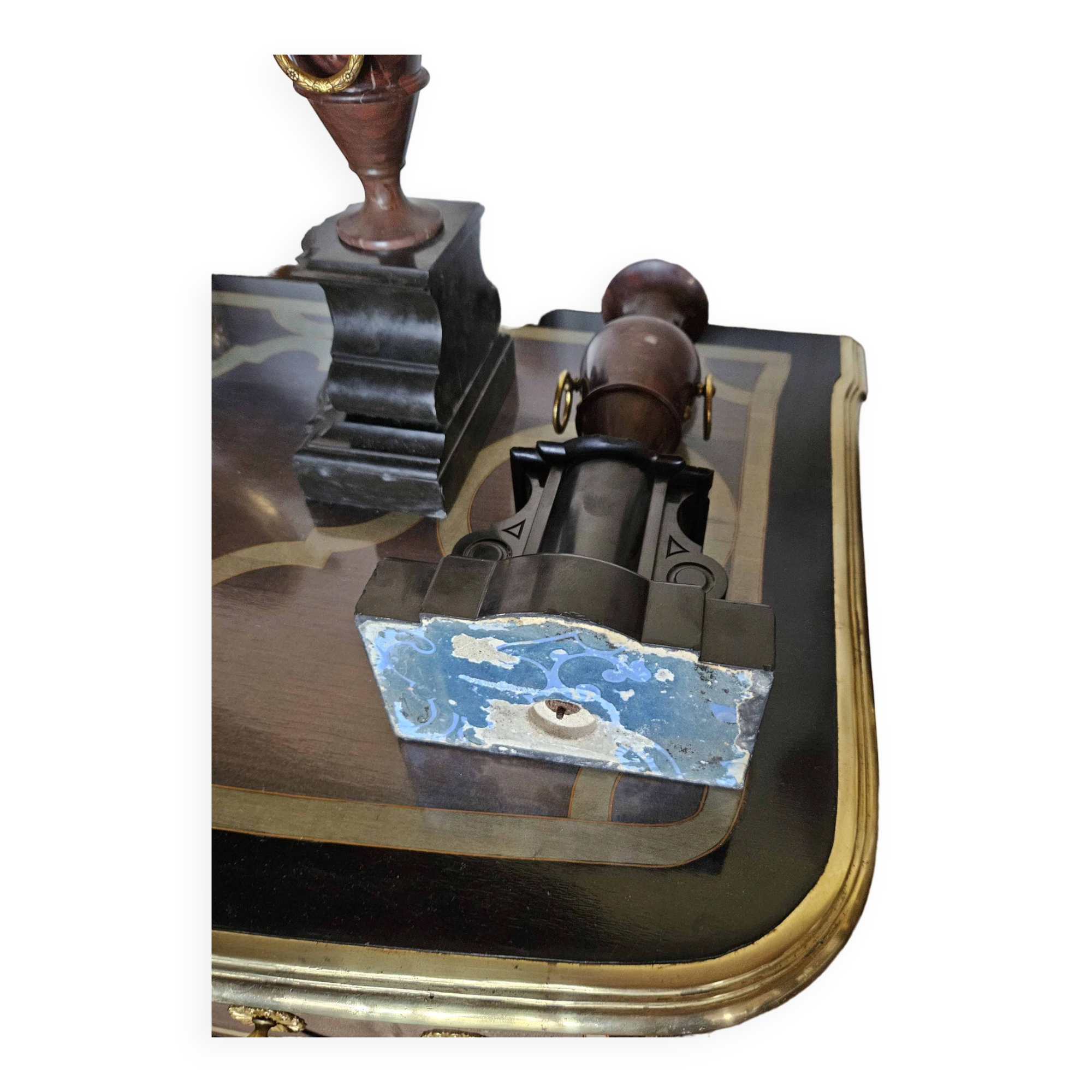 Antique Vases In Griotte Marble And Black Marble, Grand Tour, 19th Century