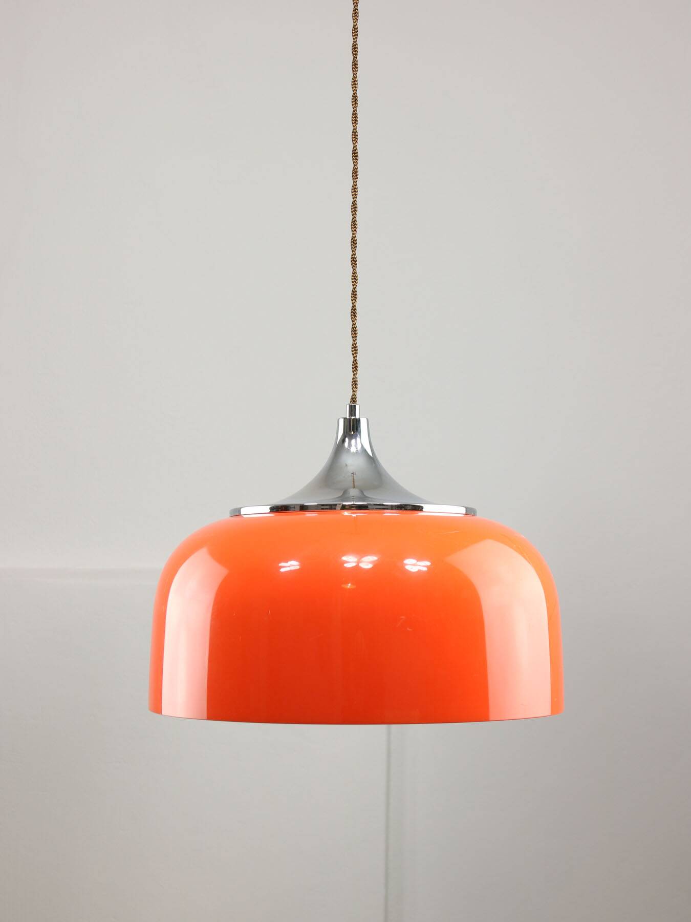 Space Age Orange Pendant Lamp from Guzzini, 1960s