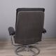Fauteuil et repose-pieds en métal et cuir, Italie années 1970