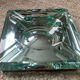 Jean Luce Art Deco ashtray in mercurized Saint Gobain glass
