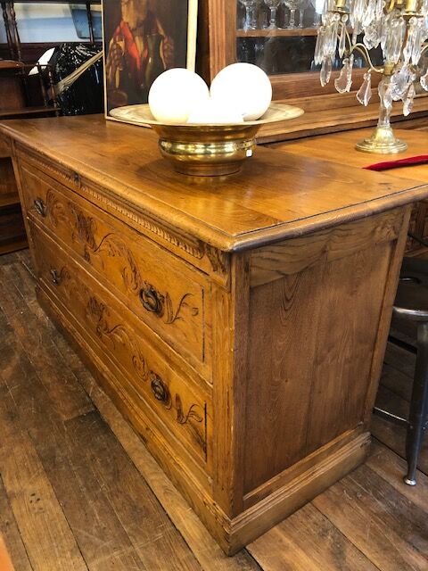 Professional furniture in light oak carved wood