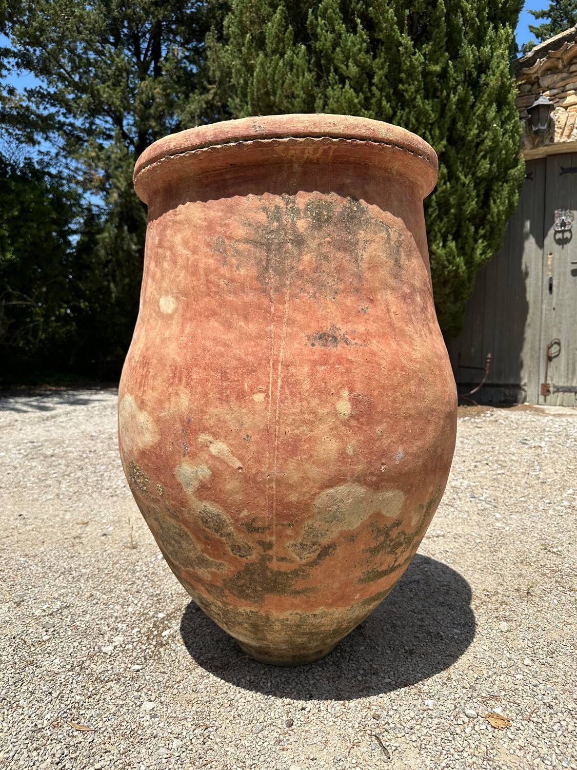 Ancient terracotta pottery jar from the 19th century.