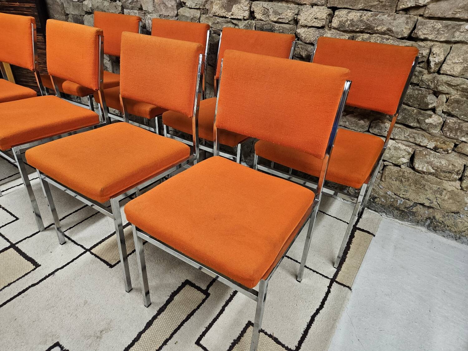 Lot de 8 chaises fauteuil 1970"