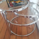 Glass and chrome coffee table