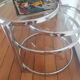 Glass and chrome coffee table