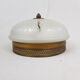 Glass globe ceiling lamp frosted pattern and brass opened frame