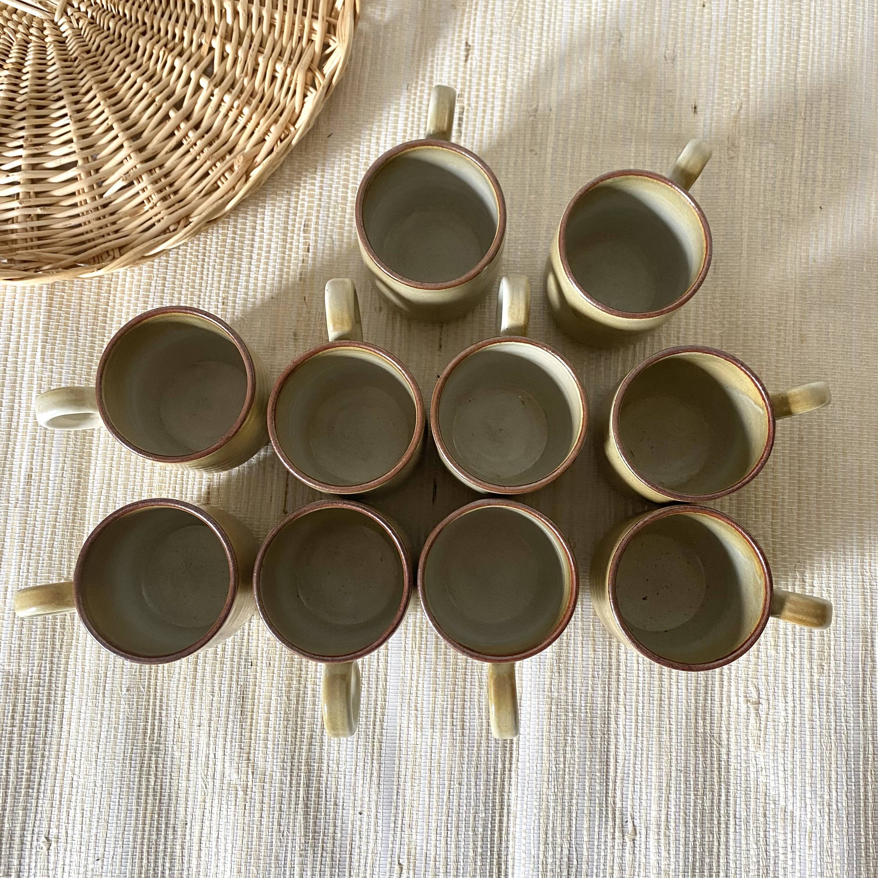 Stoneware coffee mugs