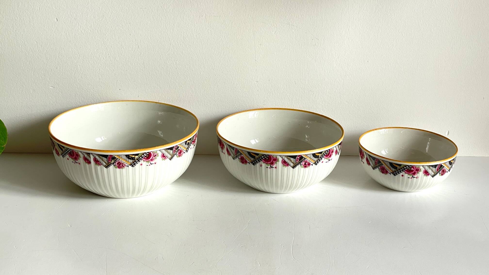 SALAD BOWLS Porcelain MEHUN Art Deco Decor