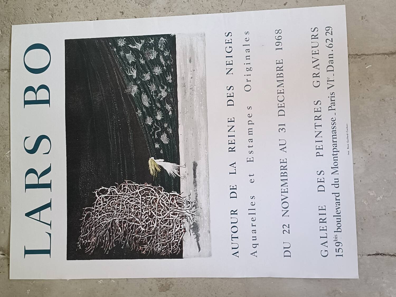 Original poster exhibition Lars Bo, 1968