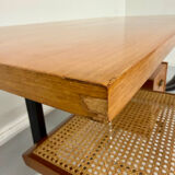 Vintage Italian design desk from the 1960s in wood and metal.