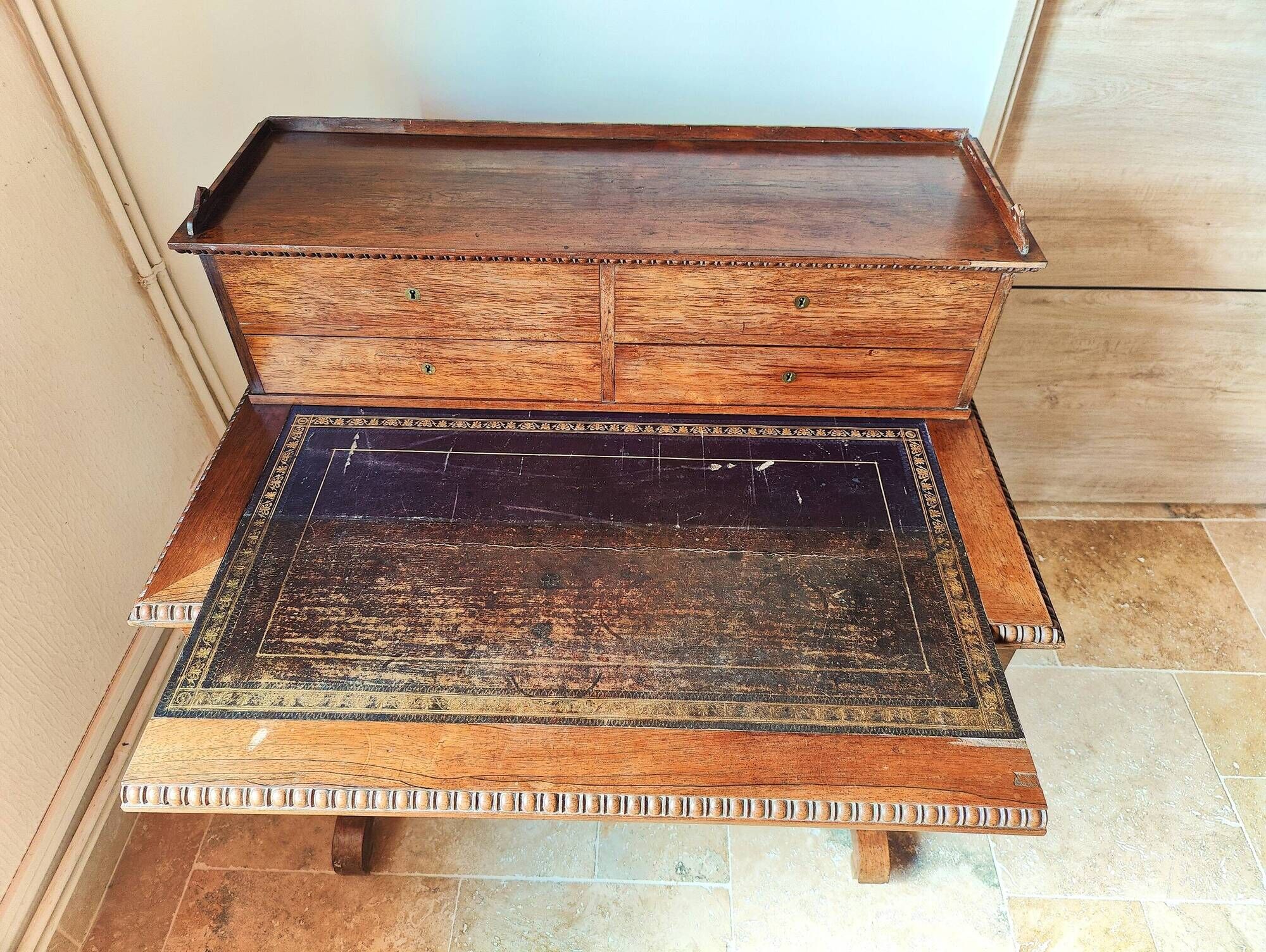 Antique desk in louis philippe style made of wood