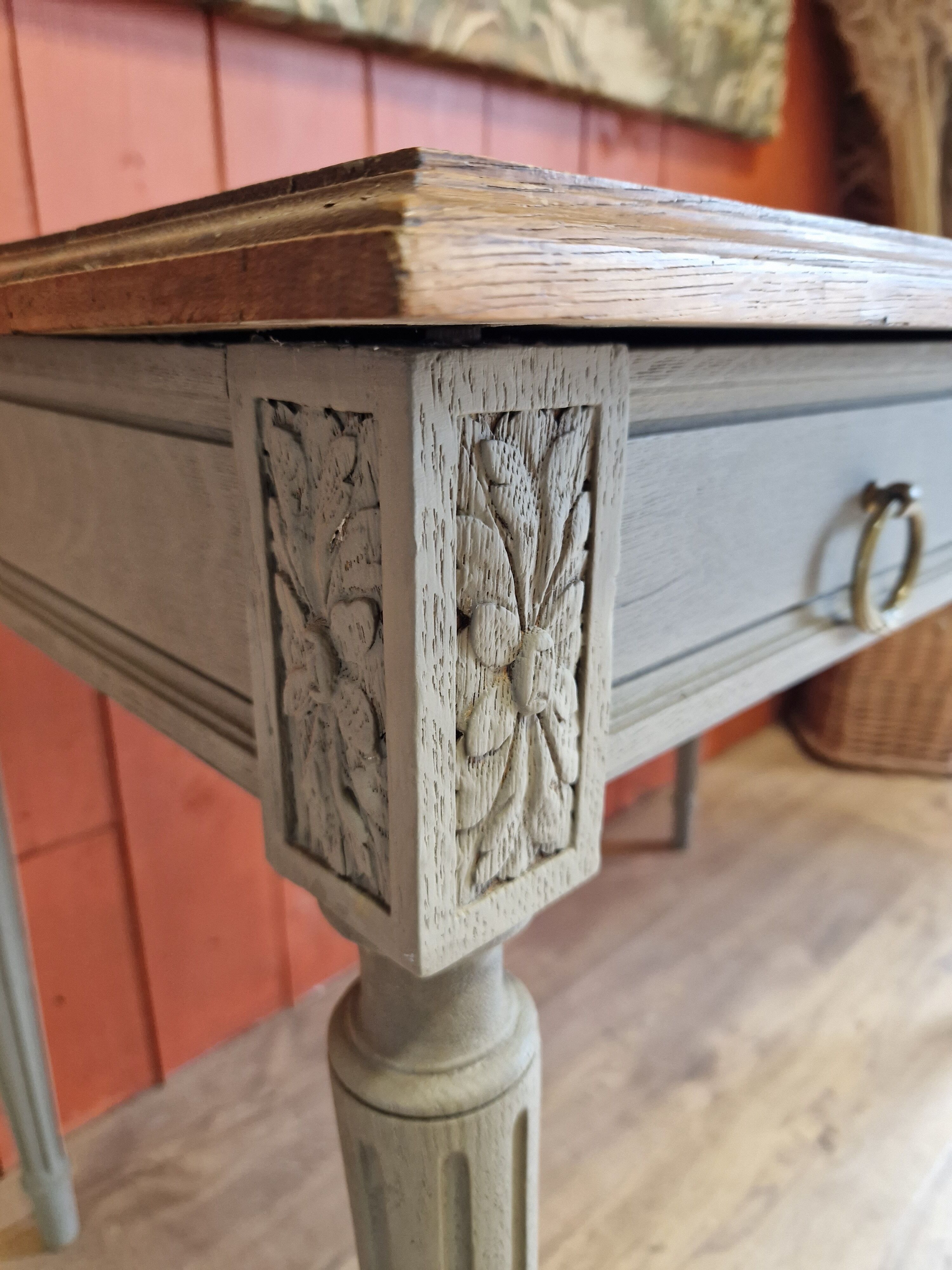 Old desk in chene signed goanvic