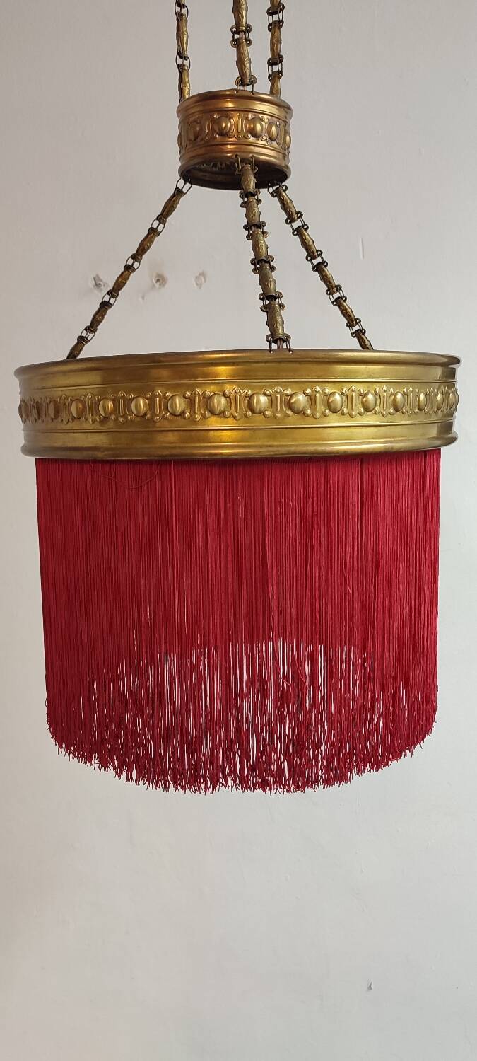 Lámpara de techo "Art Nouveu" de latón. Spain, 1930s.