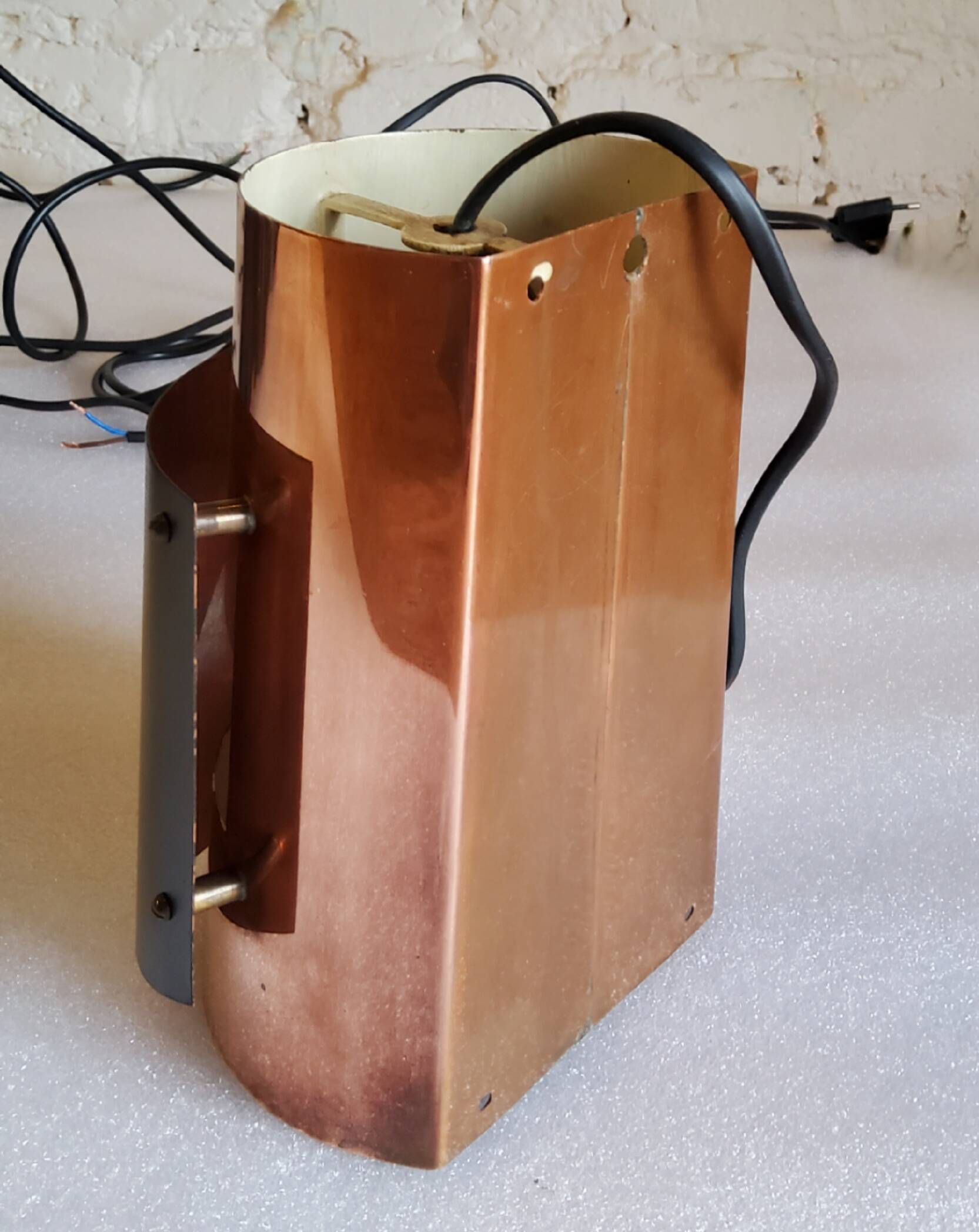 Vintage black brass 'østerport' pendant and wall lamp by Bent Karlby for Lyfa, Denmark 1960s