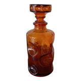 Smoked glass carafe bottle from the 70s