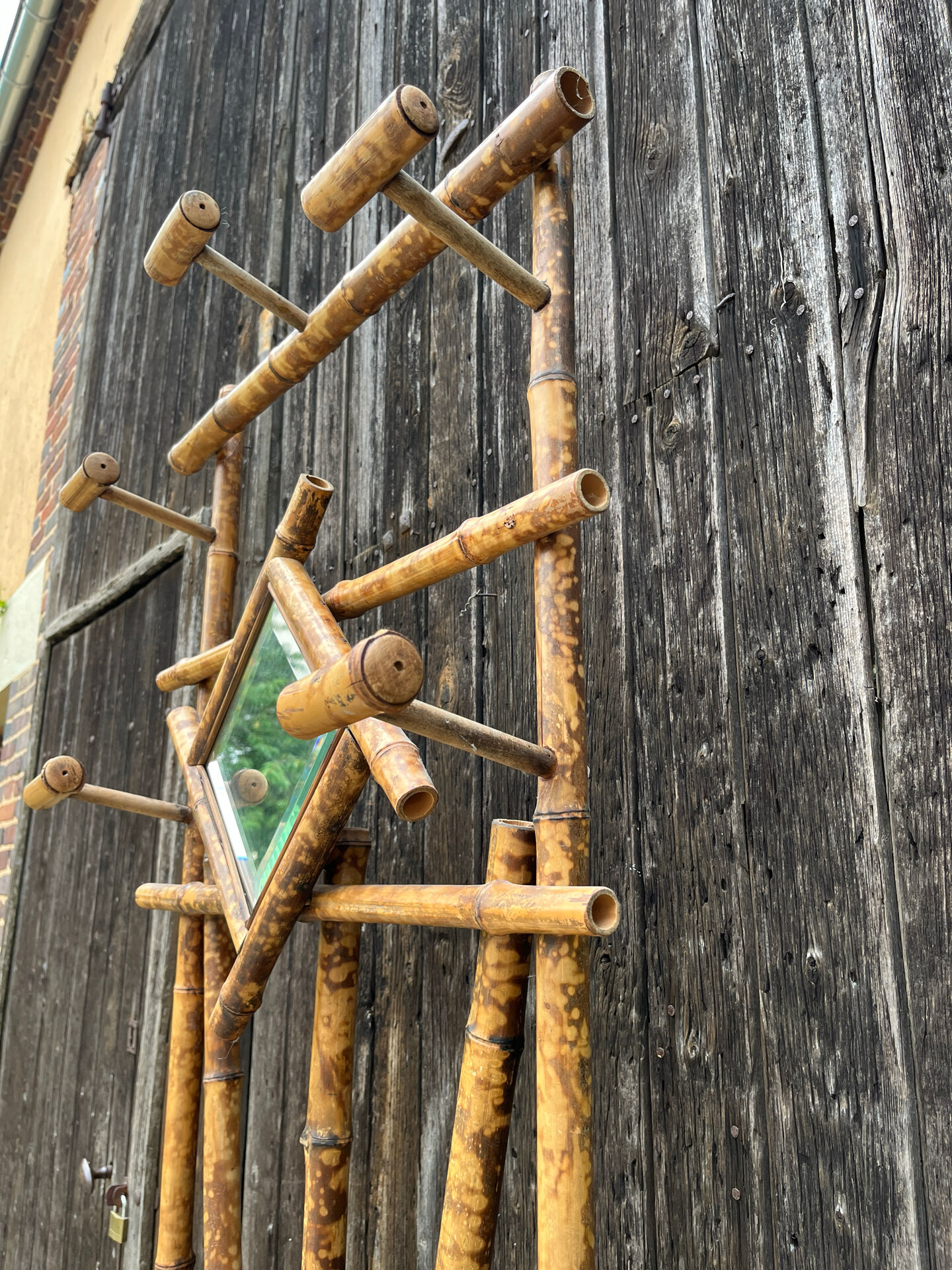 Vintage bamboo coat rack