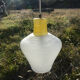 white and yellow vintage textured glass pendant lamp 50s