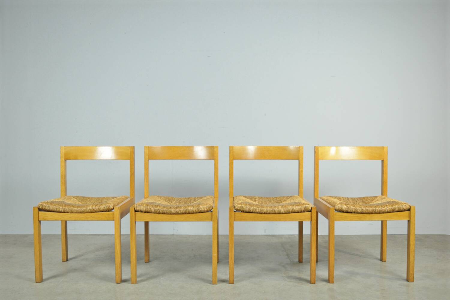Vintage dutch design oak dining chairs, 1960s