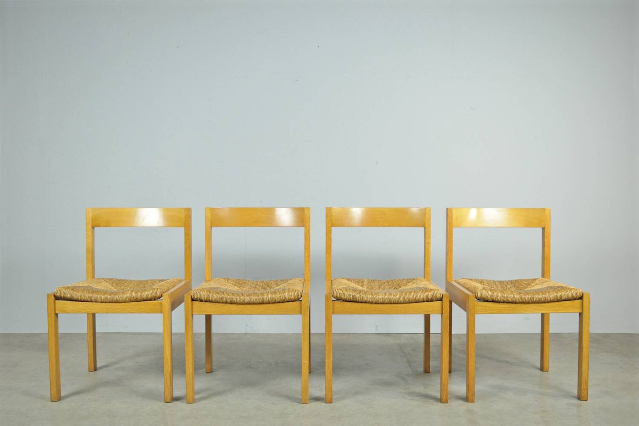 Vintage dutch design oak dining chairs, 1960s