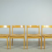 Vintage dutch design oak dining chairs, 1960s
