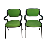 Pair of green armchairs Models Vertebra by Giancarlo Piretti for Castelli 1976