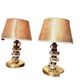 Pair of brass & lucite bedside lamps, France, Mid-Century